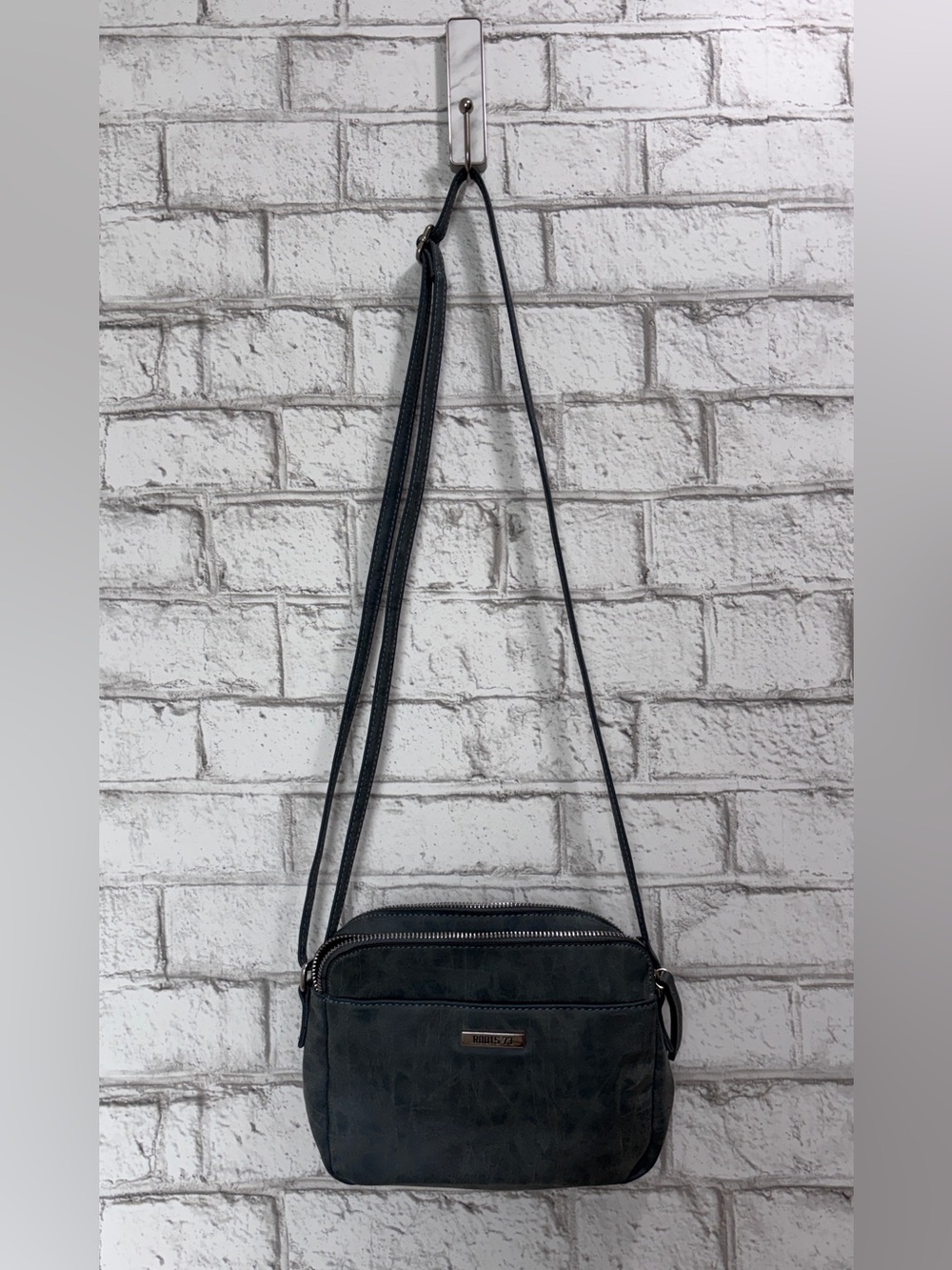 Roots Grey Crossbody Bag with Adjustable Strap